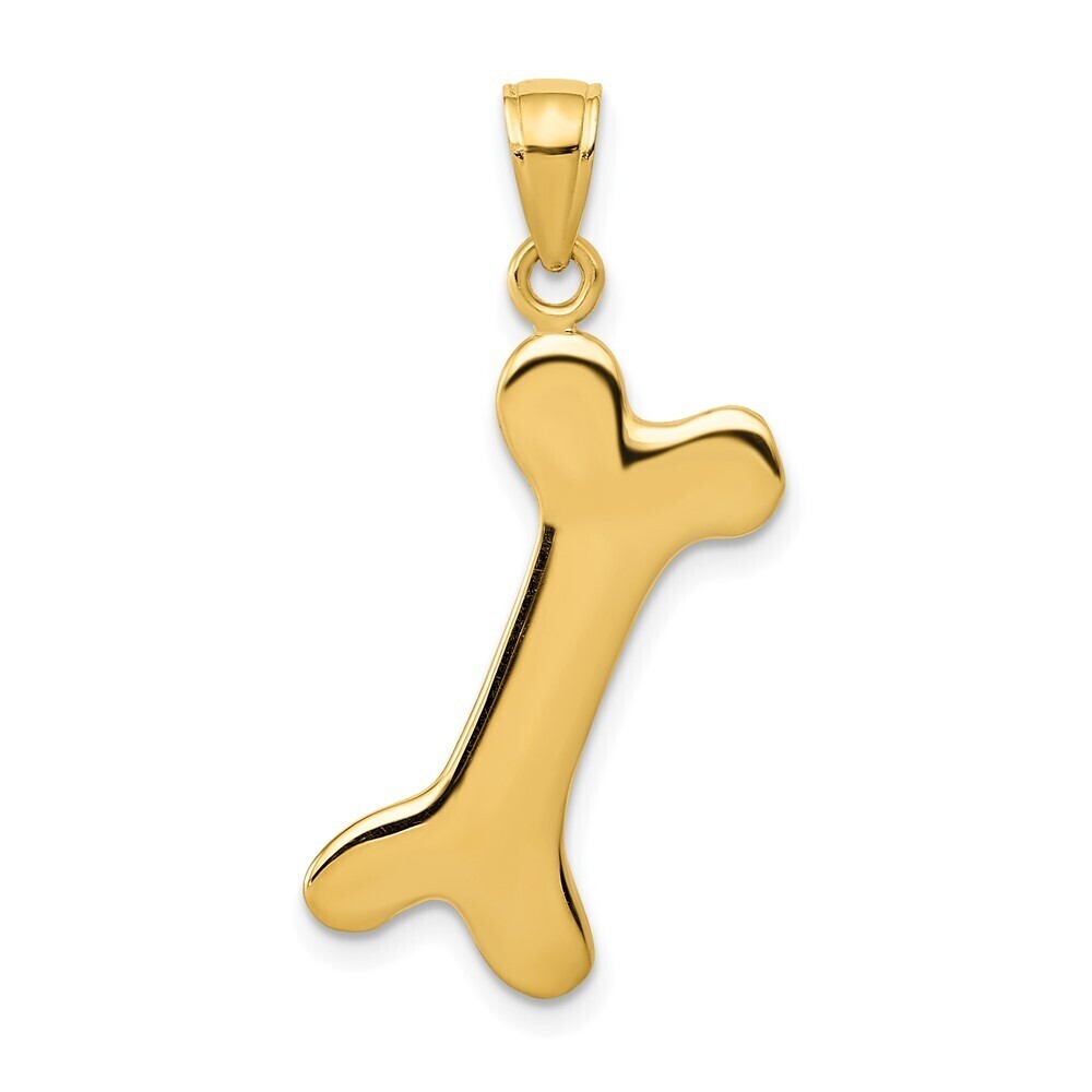 10K Yellow Gold 3-D Dog Bone Pendant